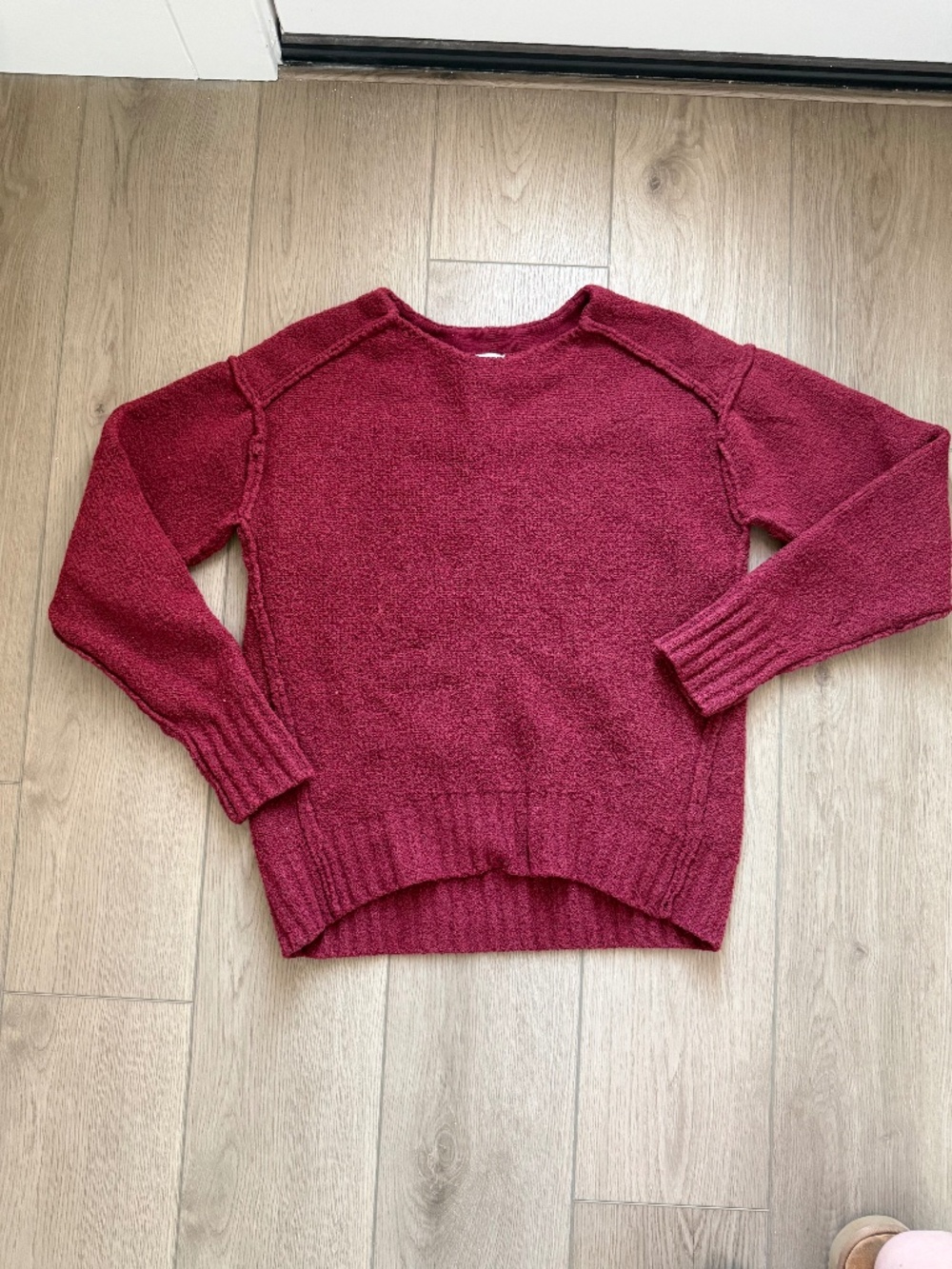 Free People Women's Red and Burgundy Jumper